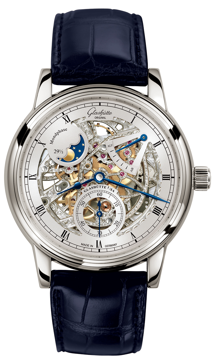 Senator議員鏤空月相腕錶